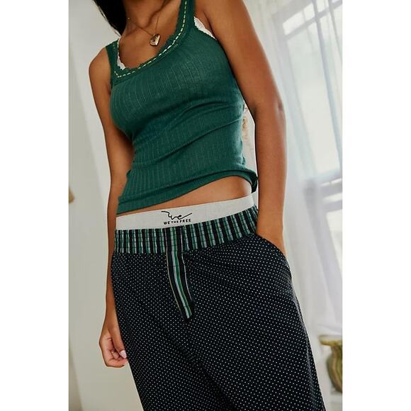 Free People Milk & Cookies Pants Pajama Pants Small Lounge Boho Cozy Apres Ski - Picture 2 of 8